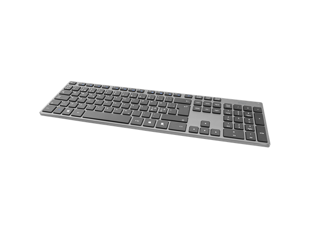 DELTACO trådløst tastatur Nordic Konstruksjon i aluminium, USB, mørk grå