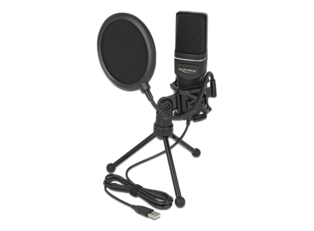 DeLOCK USB mikrofonsett for podcasting, gaming og vokal