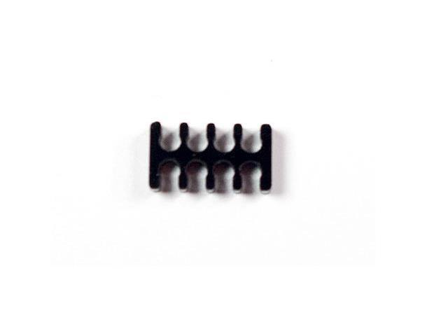 Kabelkam for 8 pins kabel 2x4 Ø4mm spor, sort akryl