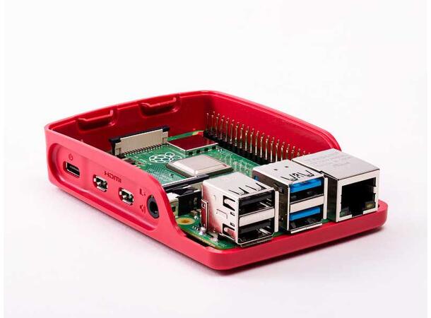 Raspberry Pi 4 Offisiell Case Rød/Hvit -Offisiell case for Raspberry Pi 4 B
