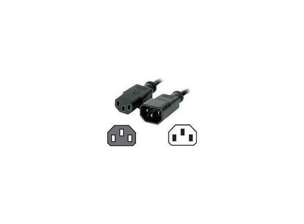 Strømkabel C13/14 adapter, 20cm, OPP IEC plug (C13) to IEC socket (C14)