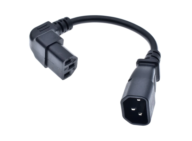 Strømkabel C13/14 adapter, 20cm, OPP IEC plug (C13) to IEC socket (C14)