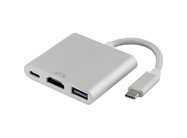 USB-C (3.1) -> HDMI, USB-C og USB3.1 Multiadapter for Mac,Windows og Linux