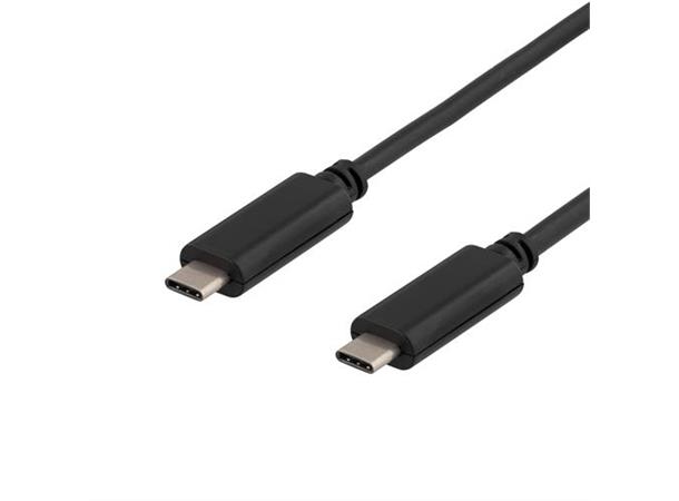 USB-C hann - hann kabel, 0,25m, svart 0,25m, USB 3.1 Gen 1, 60W, 5Gbps