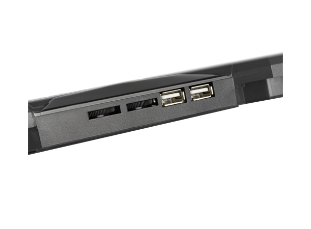 DELTACO 17,3" Laptop Cooler, med Tilt 5x140mm vifter med LED-lys (USB-drevet)