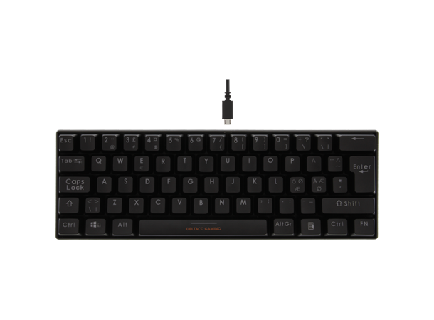 DG Mini WK85B Mekanisk Tastatur, Brown Svart, Nordisk (60% / 62 keys), RGB