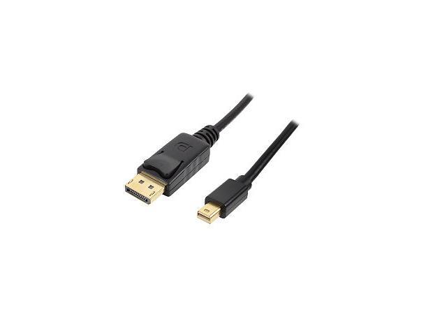 DisplayPort kabel, DP - DP-mini, 0,5m 0,5m, 4K @ 60Hz (DP 1.2), Sort