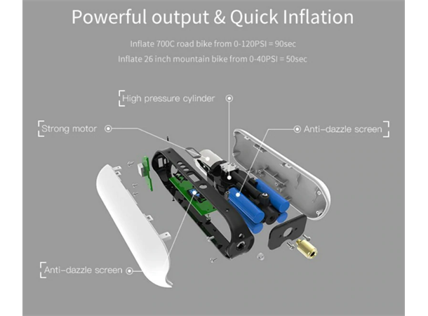 Elektrisk luftpumpe med batteri for automatisk pumping