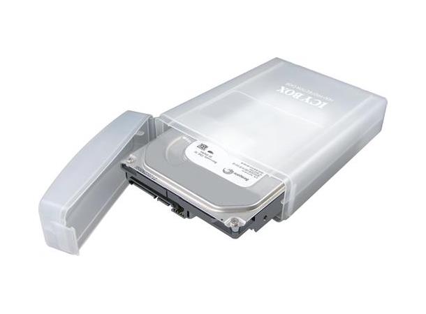 ICY BOX oppbevaringsboks for 1x3,5" HDD beskytter mot støv, støter og væske