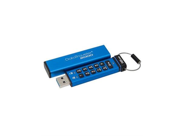 Kingston DT2000 Kryptert minnepenn 16GB Keypad, USB 3.1 Gen1, 256-bit AES