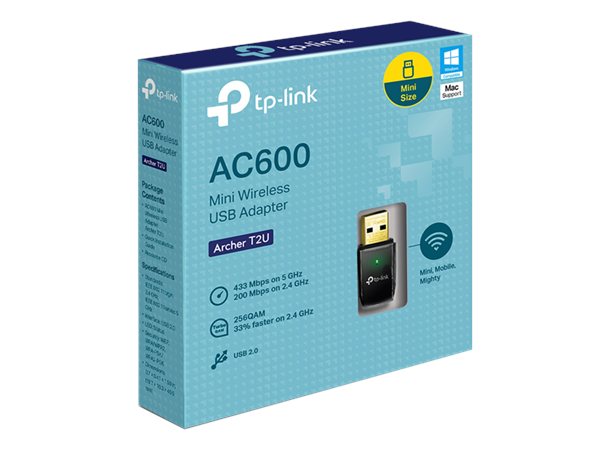 TP-Link Archer T2U USB to-bånds-adapter AC600 to-bånds, Win & Mac support