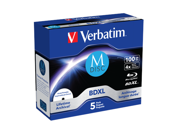 Verbatim 4x M-Disc BD-R XL 100GB (5-pkn) Trelags-disk
