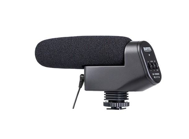 BOYA BY-VM600, shotgun-style microphone directional, built-in shock mount
