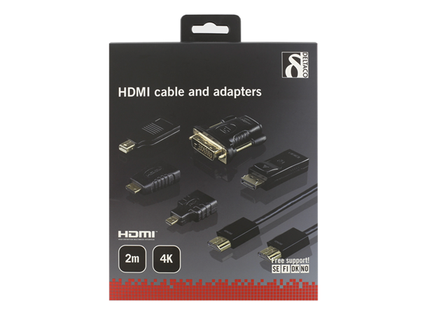 DELTACO HDMI/DisplayPort/DVI adapter kit Micro-/MiniHDMI/Mini-/DP/DVI -> HDMI 2m