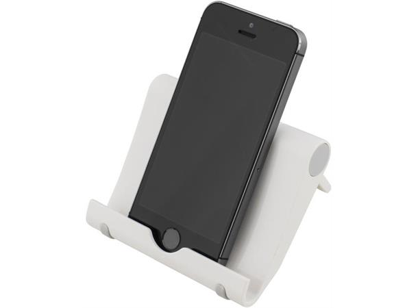 DELTACO sammenleggbar PAD/mobil stand hvit, plastikk