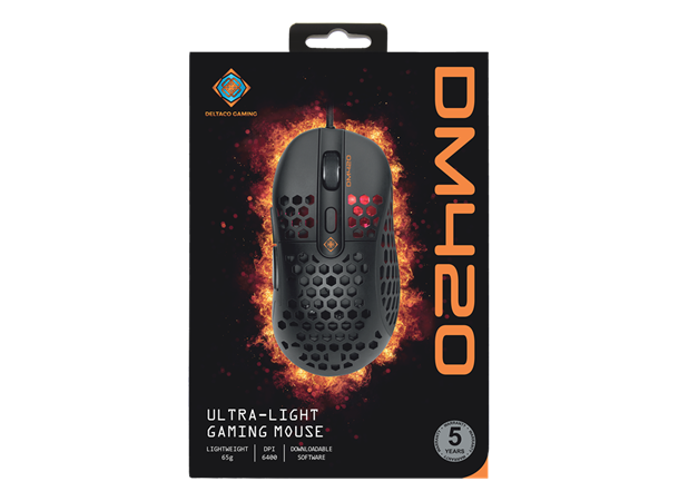 DG DM420 Ultra-lett Gaming-mus 400-6400DPI, 1000 Hz, USB, Svart