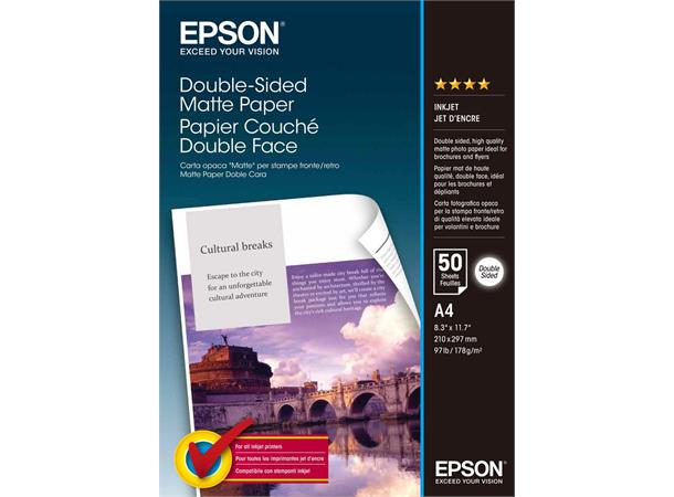 EPSON fotopapir matt dobbelsidig A4 50 ark, 178 g/m²