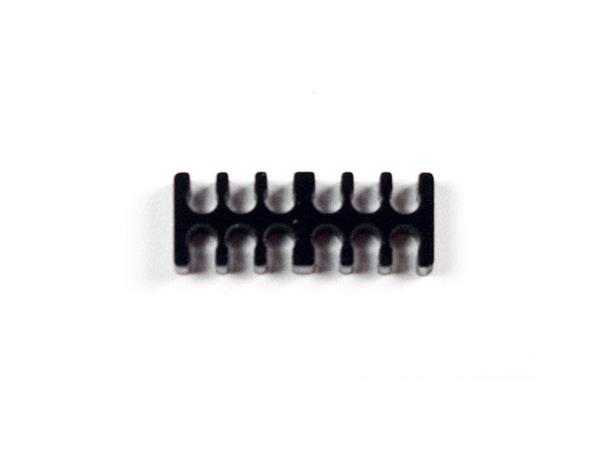 Kabelkam for 12 pins kabel 2x6 Ø4mm spor, svart akryl