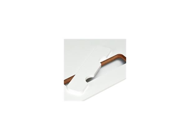 Kenson skrivebordsplate1600x800 m/luker Hvit plate, 2xkabelluker, freste kanter