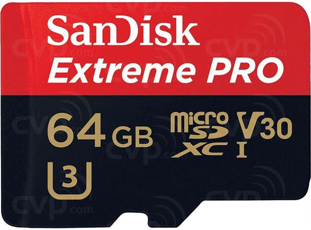 SANDISK Extreme Pro microSDXC 64GB A2/V30/UHS-I U3, 170/90MB/s