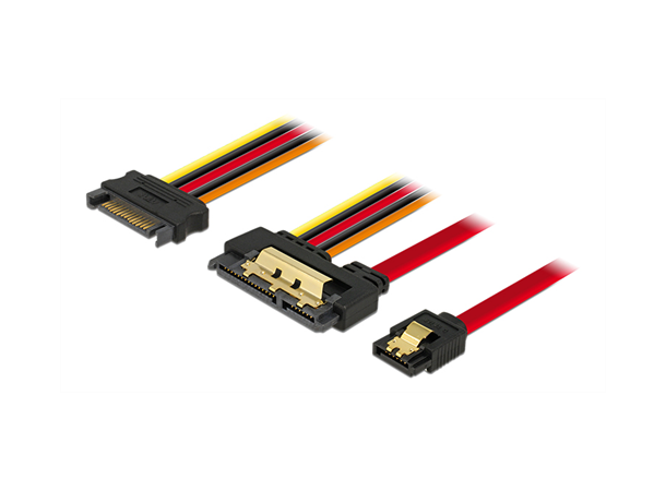 SATA 22-pin splitter -> 7-pin + 15-pin - for free SATA power & data interfaces