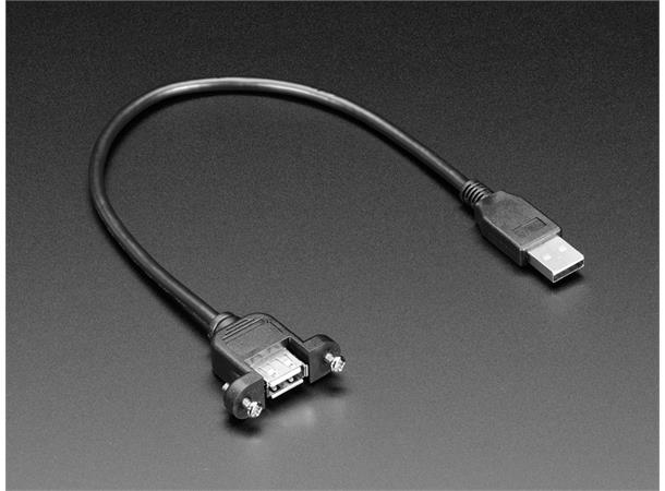 USB-A forlenger for panelmontering USB-A til USB-A