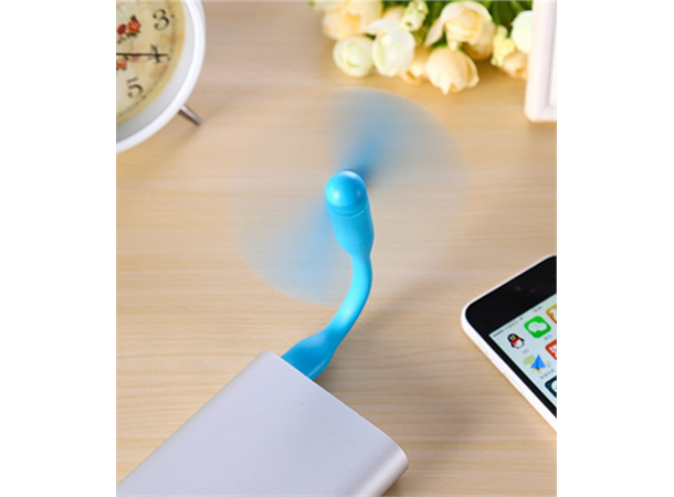 USB-vifte med svanehals (12 cm), blå Fleksibel og snerten liten vifte