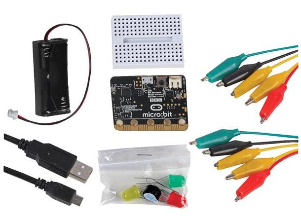 BBC micro:bit Project kit (6 prosjekt) micro:bit V2, batteri + holder, tilbehør