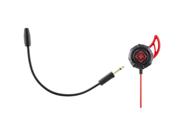 DG In-Ear Gaming Headset, removable mic 30Hz - 16kHz, 1.2m cable, black / red