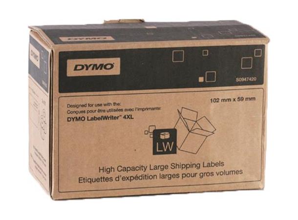 DYMO LabelWriter fraktetikett, 102x59mm Store, hvite, 2 ruller, 575 stk per rull