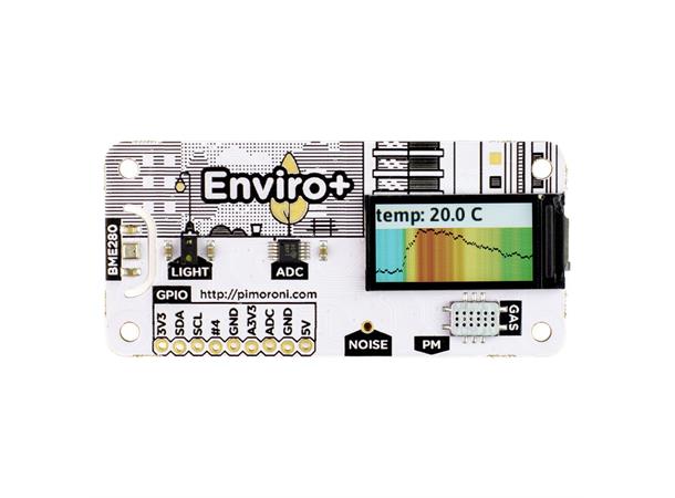 Enviro+ Air Quality for Raspberry Pi perfekt kombo med partikkelmåler PMS5003