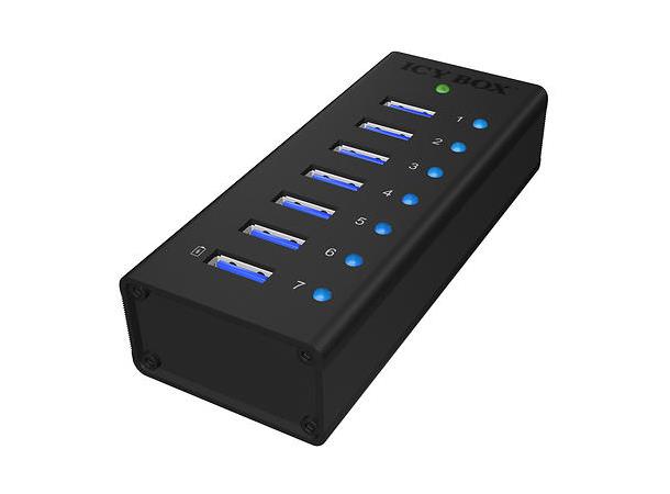 ICY BOX IB-AC618 USB Hub/Port 7x USB 3.0, 1x USB Charge