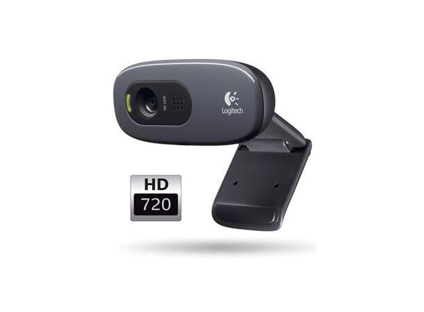 Logitech HD Webcam C270 720p, bredskjerm, 3mp, støydempet mikro