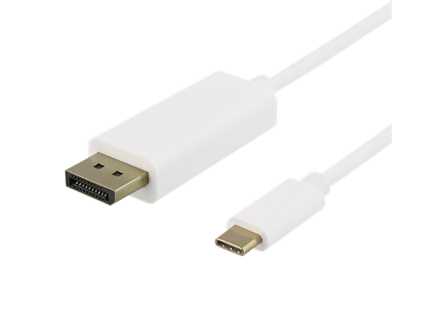 USB-C han -> DisplayPort han kabel 0,5m 0,5m, Hvit, max oppl. 4K@60Hz