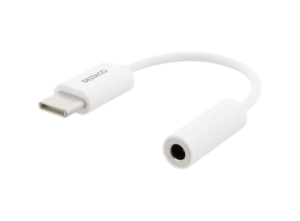 USB-C to 3.5 mm adapter, stereo, passive 11 cm, white, (for Audio Accessory Mode)