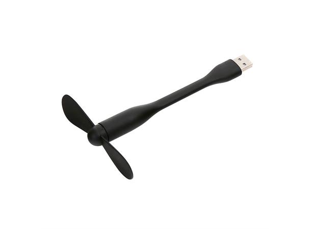 USB-vifte med svanehals (12 cm), svart Fleksibel og snerten liten vifte