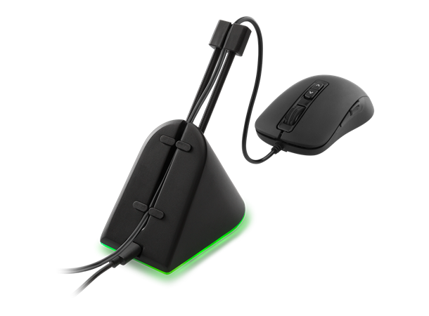 DG Mouse Bungee RGB - Svart Svart kabelholder med RGB til gamingmus