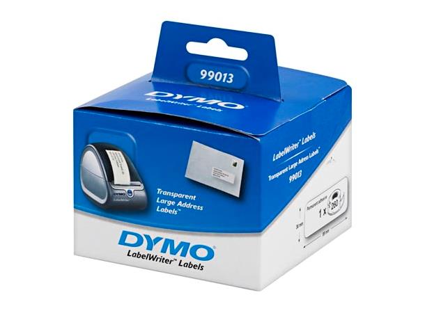 DYMO Transparent Large Address Labels 36x89mm, 260 etiketter / 1 rull