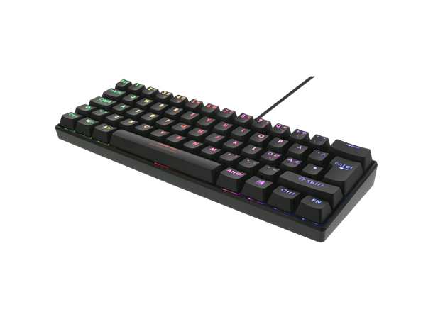 Deltaco Gaming Mekanisk Tastatur, Red DK430R, Svart, Nordisk (60%/62 keys) RGB