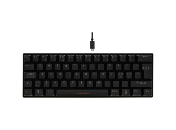 Deltaco Gaming Mekanisk Tastatur, Red DK430R, Svart, Nordisk (60%/62 keys) RGB