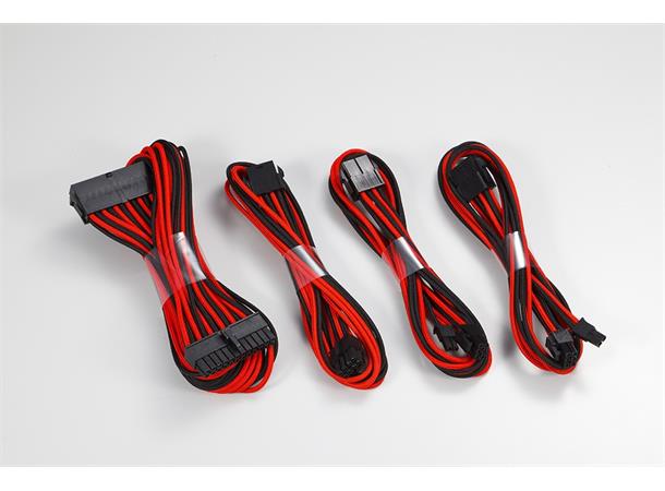 Phanteks Extension Cable Combo Pack 24P/8P/8V/8V, 500mm, svart/rød
