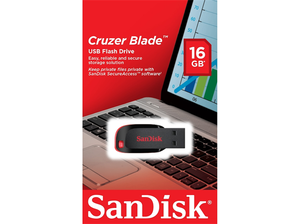 Sandisk Cruzer Blade 16GB USB 2.0, 1.1 kompatibel
