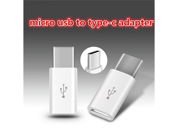 USB-C (M) -> USB 2.0 Micro-B (F), White - bruk vanlig ladekabel på usb-c-pluggen