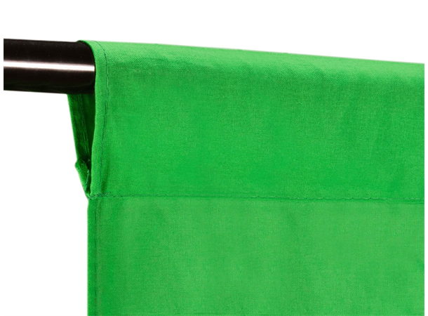 iiglo Green Screen ChromaKey (1,8x2,5m) grønn duk av vevd bomull, sydd kanal