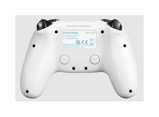 DELTACO GAMING kontroller - Hvit Hvit, Bluetooth, PS4/PC/Android/iOS