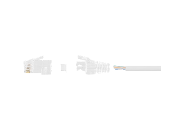 DELTACO RJ45 for slim patch kabel ushielded, insertion inkludert, 20 stk,