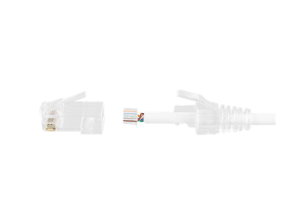 DELTACO RJ45 for slim patch kabel ushielded, insertion inkludert, 20 stk,