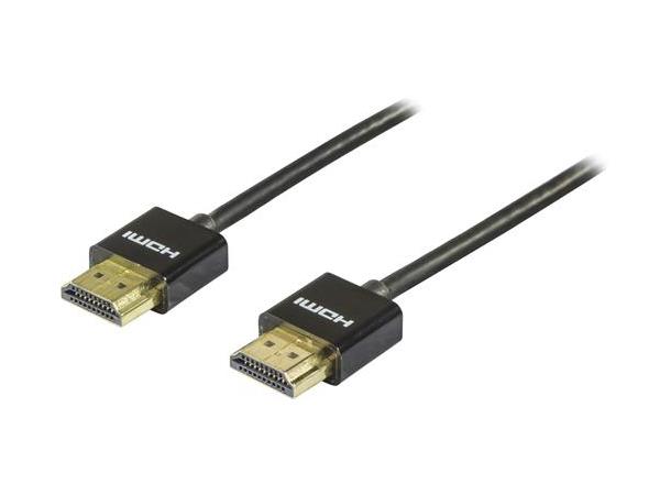 Deltaco Tynn HDMI 1.4 Kabel (UHD) 3,6mm diameter, Ledere av ren kobber