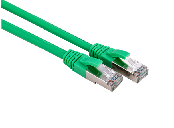 Nettverkskabel S/FTP Cat6a 1,5m Grønn 1,5m, 500MHz Delta-certified, PIMF, LSZH