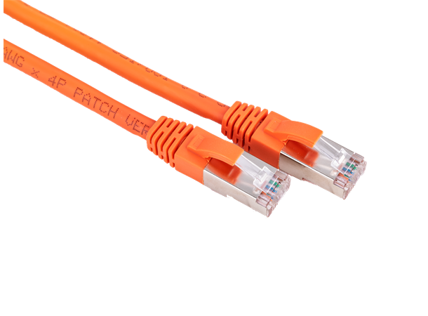 Nettverkskabel S/FTP Cat6a 1,5m Oransje 1,5m, 500MHz Delta-certified, PIMF, LSZH